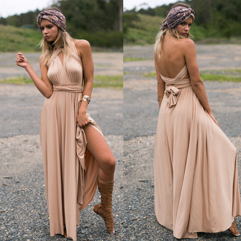 Robe soirée dos décolleté verte femme