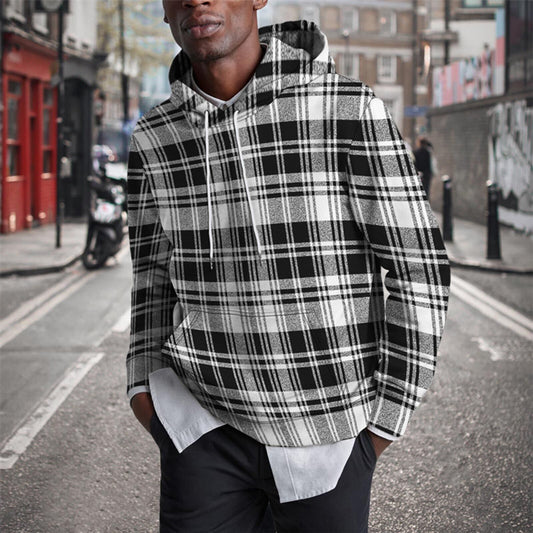 Sweat à Capuche Motif Écossais pour Homme Décontracté - LuxeStyle