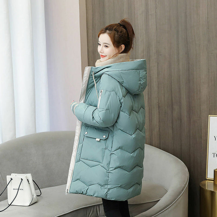Manteau Femme Hiver Élégant avec Capuche Doublé