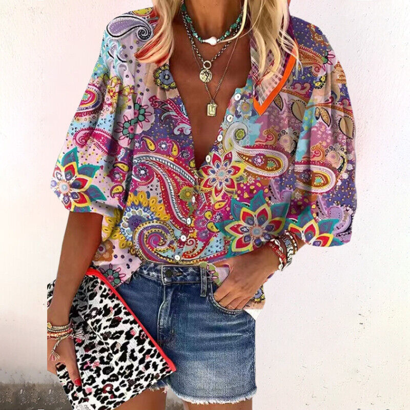 Blouse Été Legère à Manches Courtes pour Femme