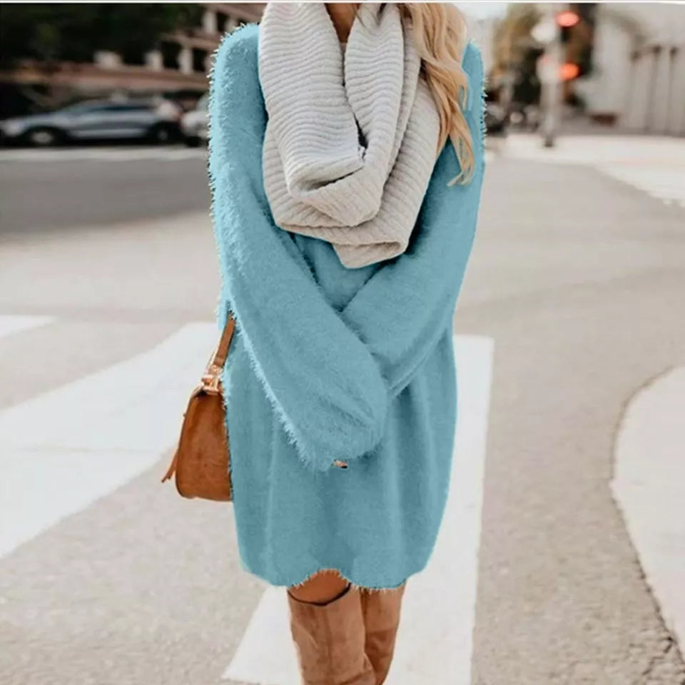 Robe Femme Hivernale Élégante à Manches Longues