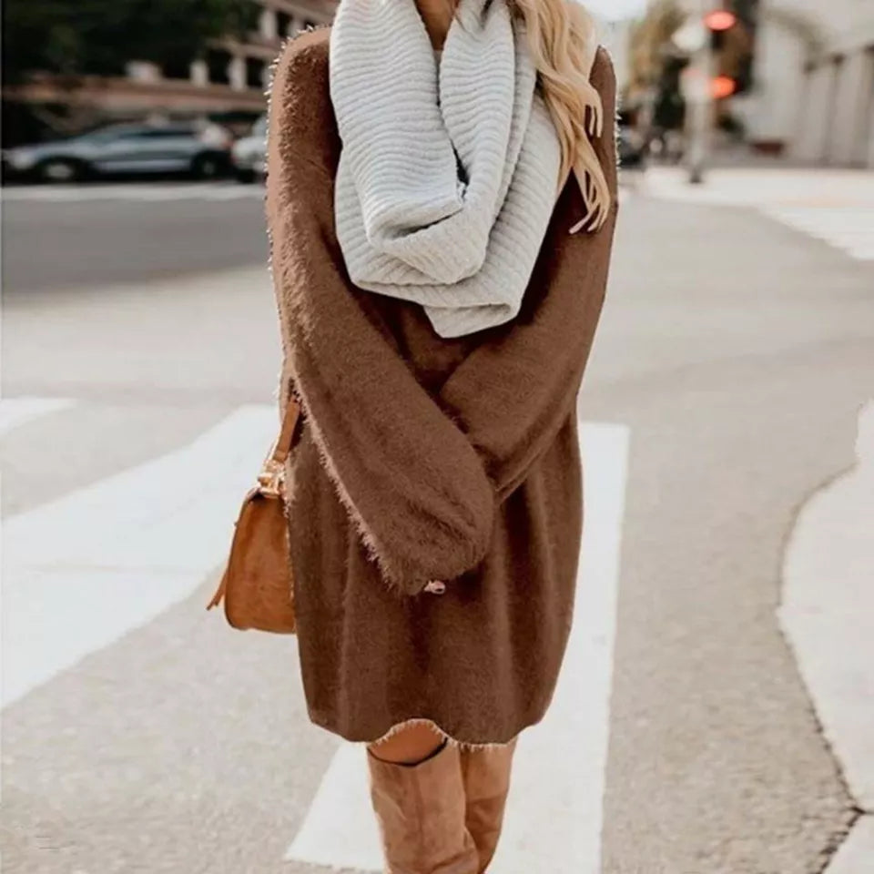 Robe Femme Hivernale Élégante à Manches Longues