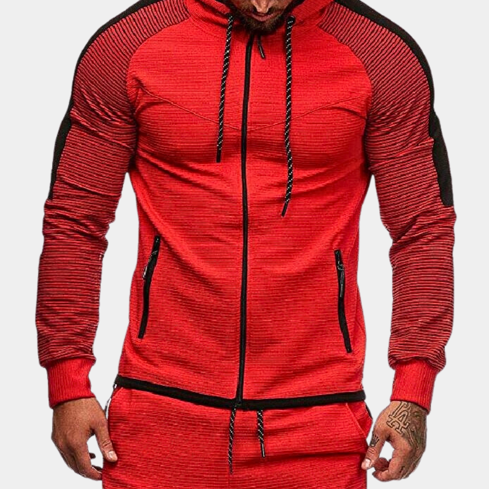 NIKO - Veste à Capuche Rayée pour Homme