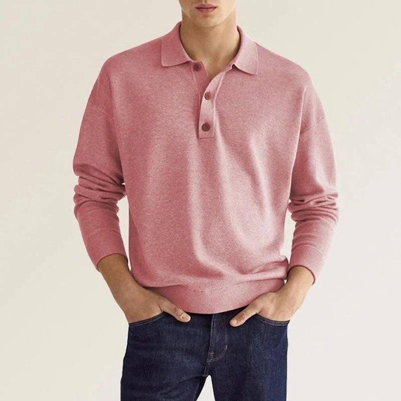 Sévère™ – Polo Homme à Manches Longues Confortable et Élégant
