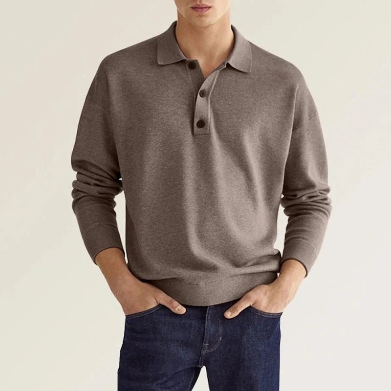 Sévère™ – Polo Homme à Manches Longues Confortable et Élégant