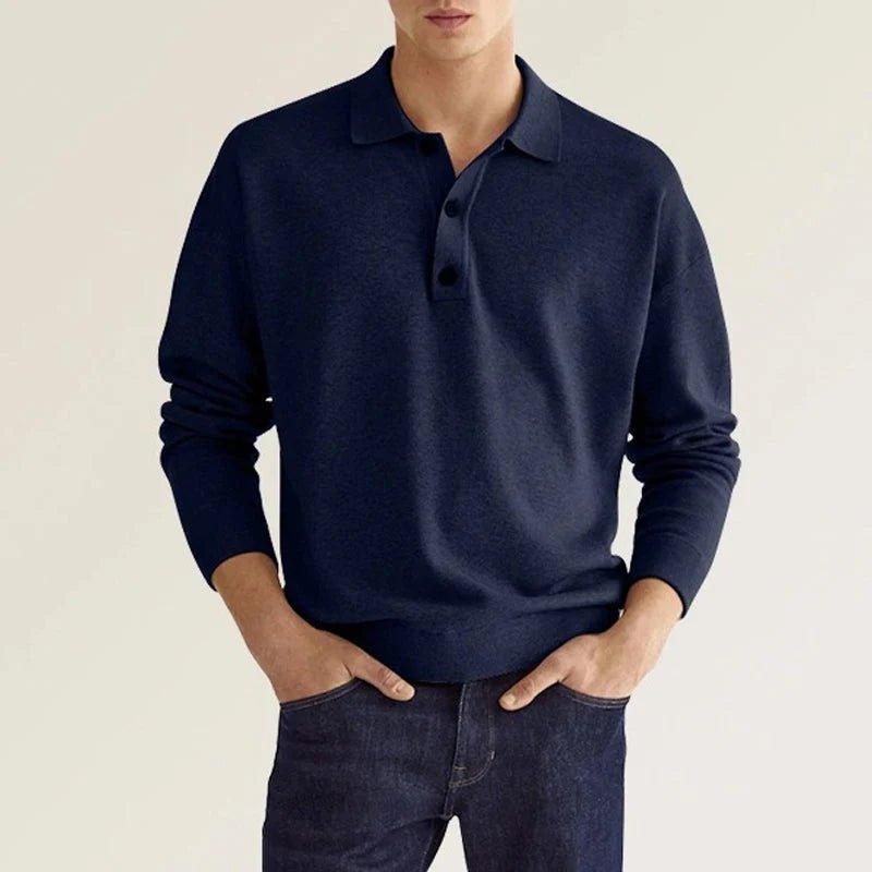 Sévère™ – Polo Homme à Manches Longues Confortable et Élégant