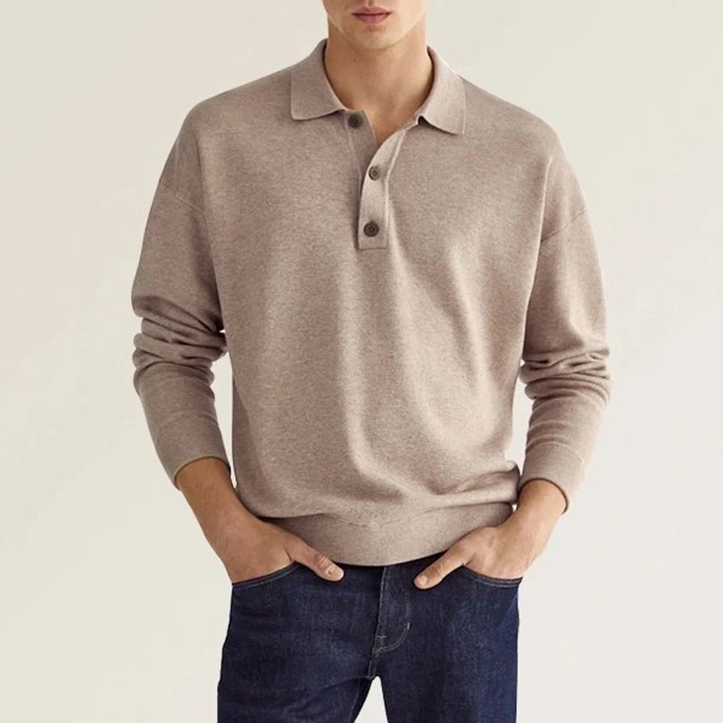 Sévère™ – Polo Homme à Manches Longues Confortable et Élégant