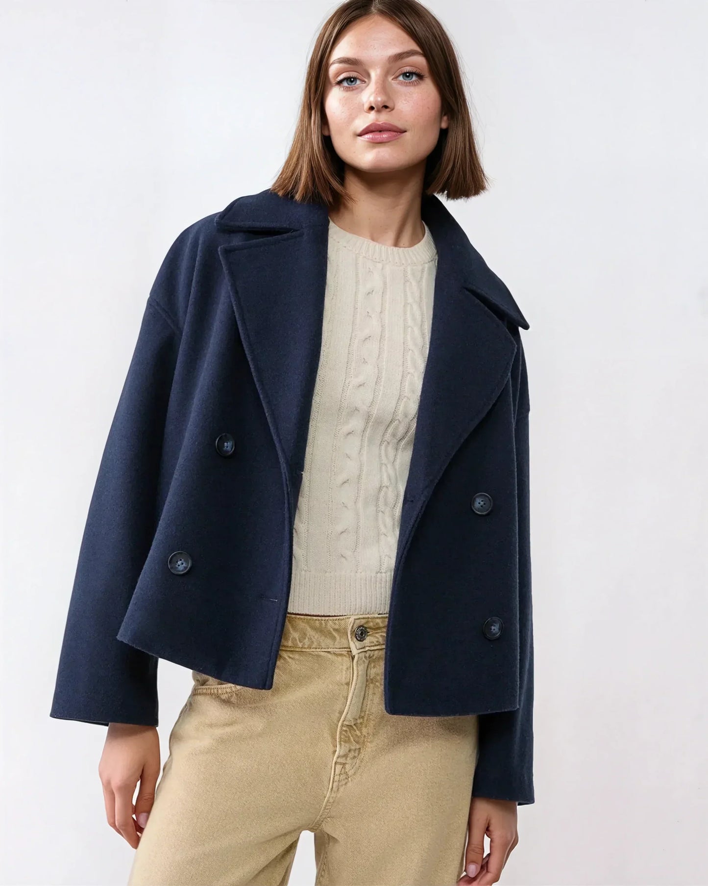 Veste Femme Hiver – Veste Courte Douillette en Laine pour Femme - LuxeStyle