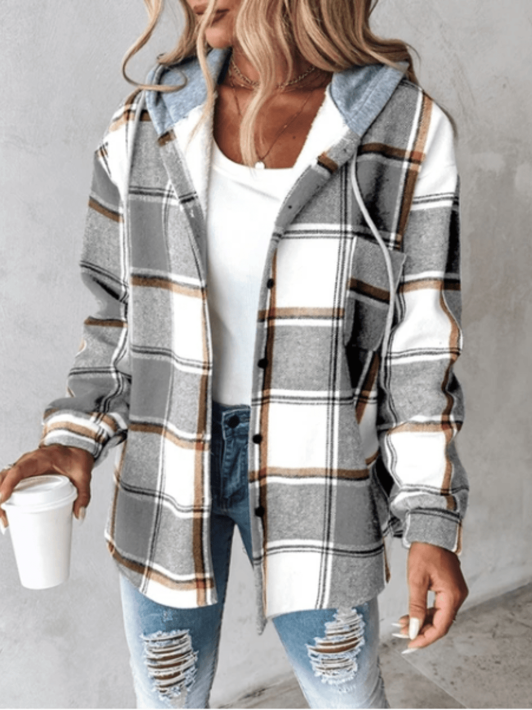Chemise Flanelle Hiver à Capuchon et Poches