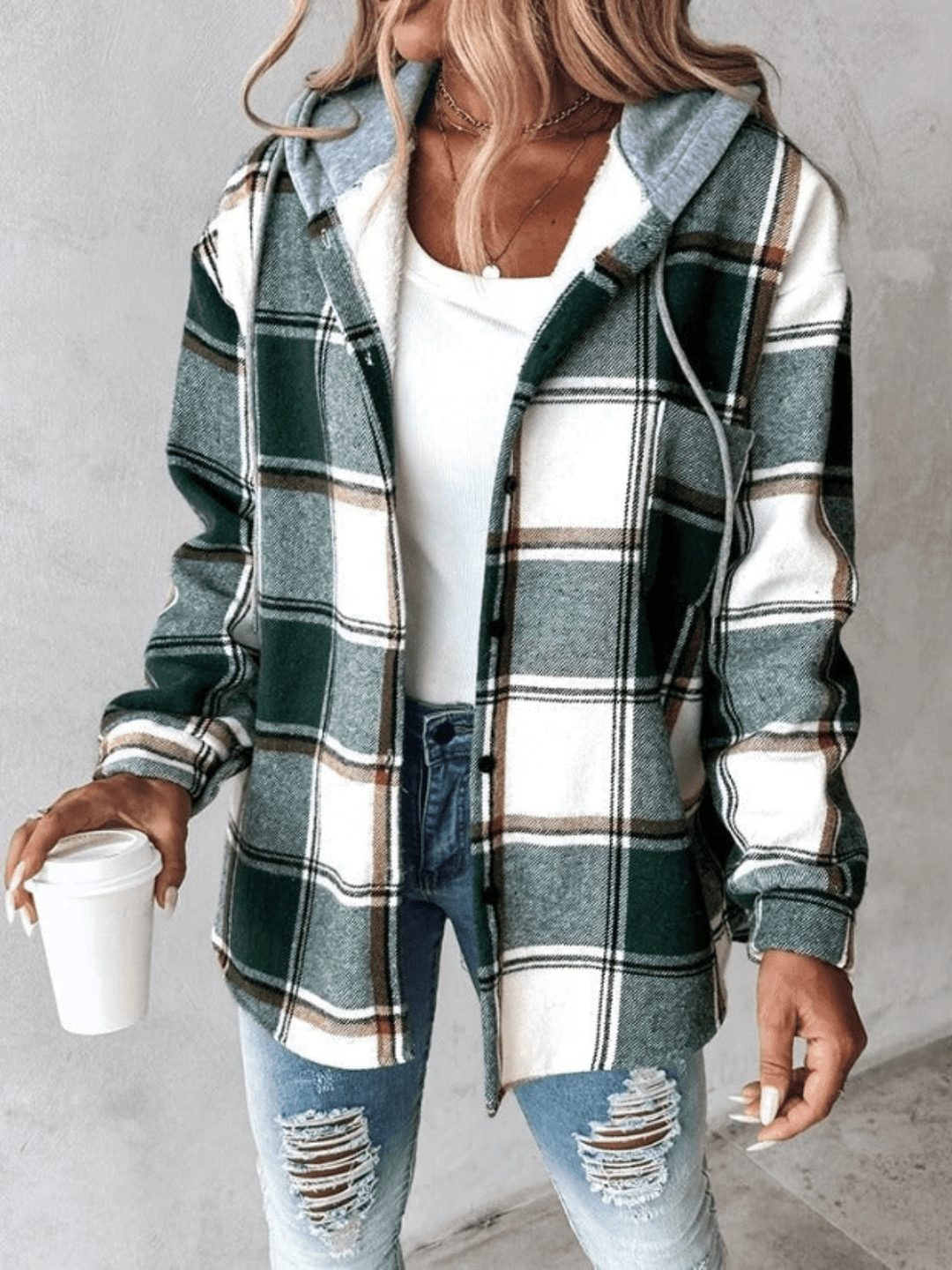 Chemise Flanelle Hiver à Capuchon et Poches - LuxeStyle