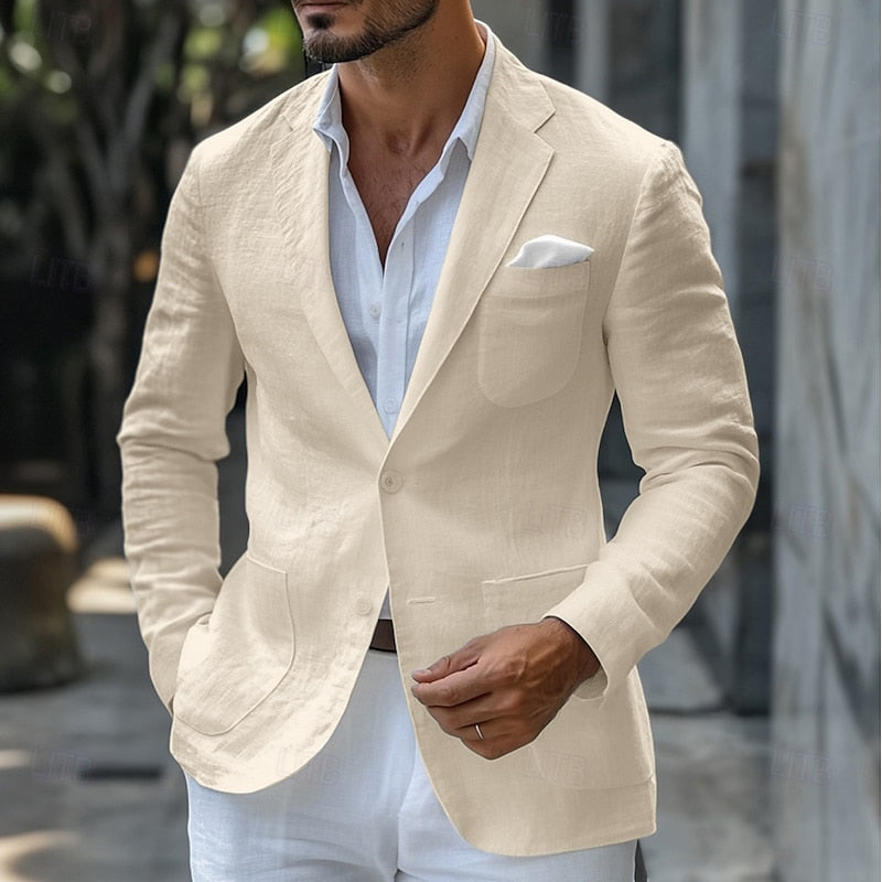 Veste Homme Lin Clair Raffinée pour Bureau