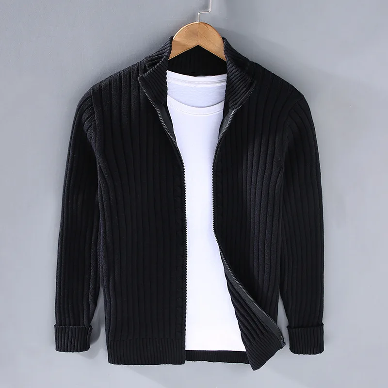 Gilet Homme Élégant - Cardigan Zippé en Laine Douce au Style Classique