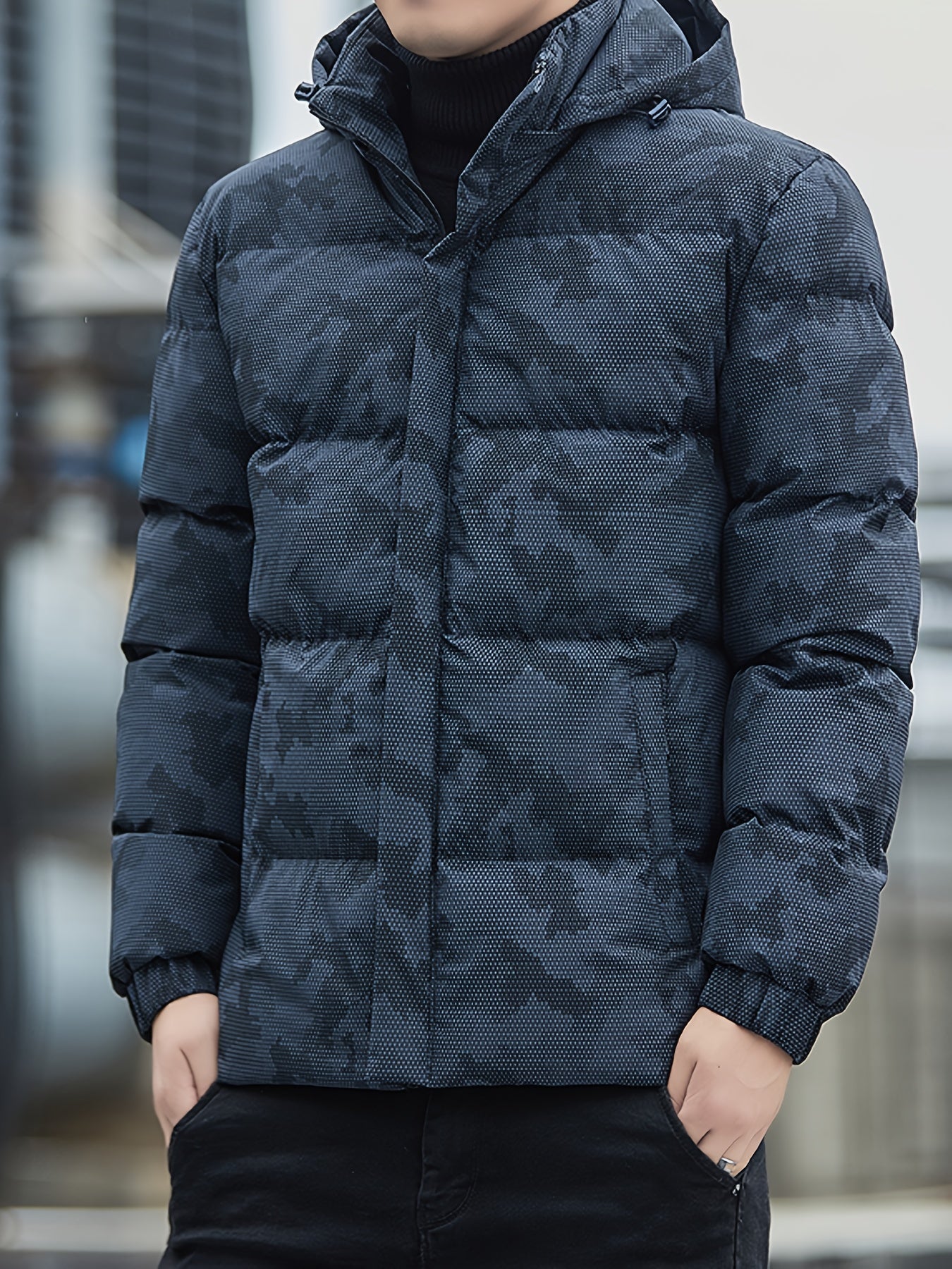 Veste Militaire Élégante pour Homme avec Capuche Hiver