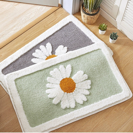 Tapis de bain Douillet Fleur avec adhésif antidérapant - LuxeStyle