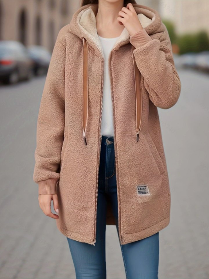 Veste tendance à capuche zippée pour femme