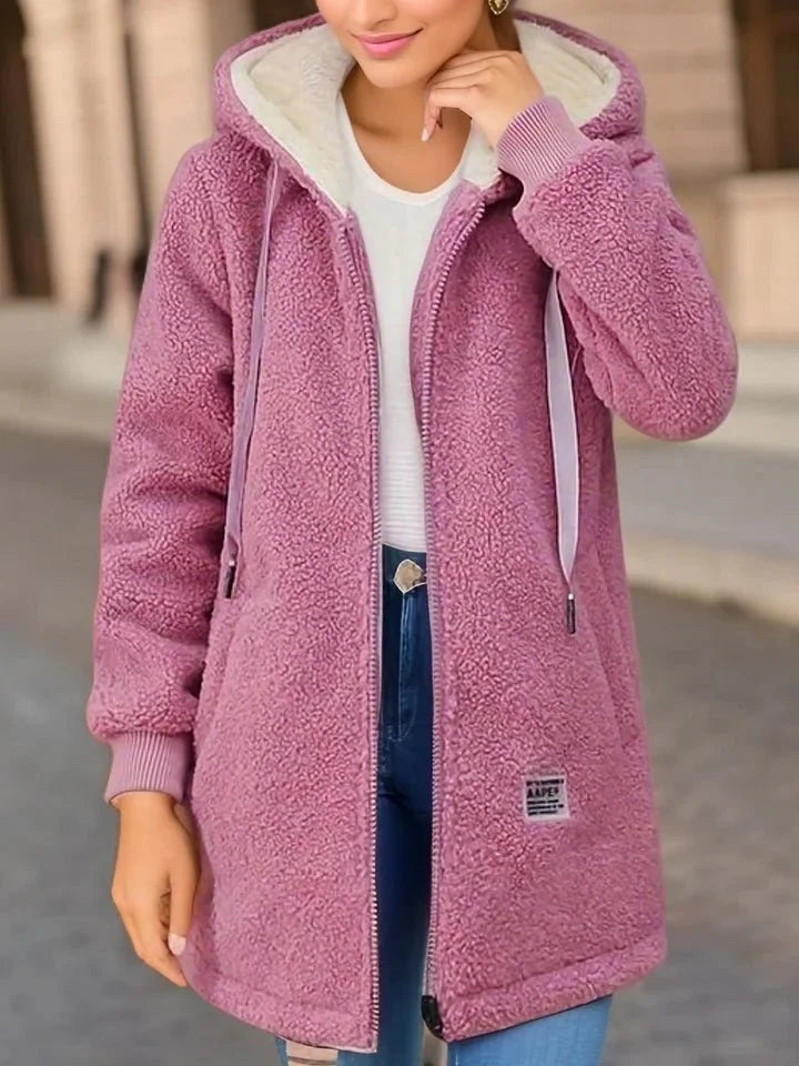 Veste tendance à capuche zippée pour femme