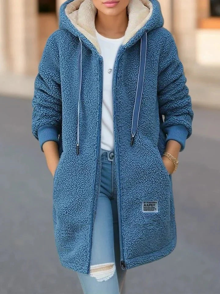 Veste tendance à capuche zippée pour femme - LuxeStyle