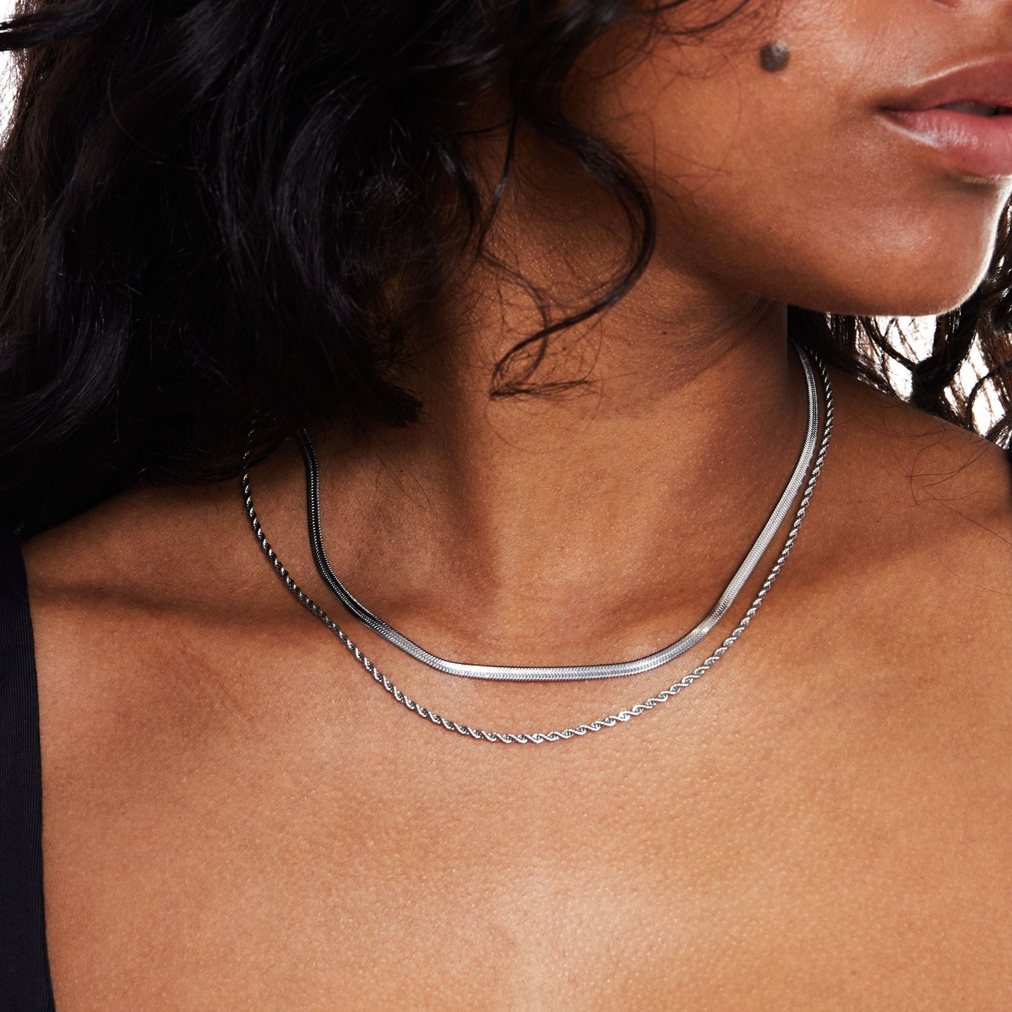 Collier Femme À Deux Chaînes Élégant pour Toutes Occasions