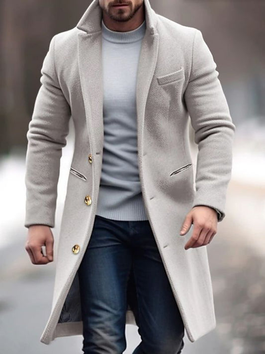 Manteau Homme Élégant Hiver - Long & Stylish avec Poches Utiles - LuxeStyle
