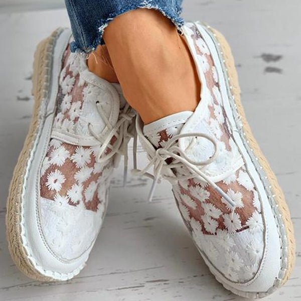 Chaussures Femmes Mocassins Décontractés Floral & Semelle Solide