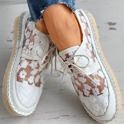 Chaussures Femmes Mocassins Décontractés Floral & Semelle Solide