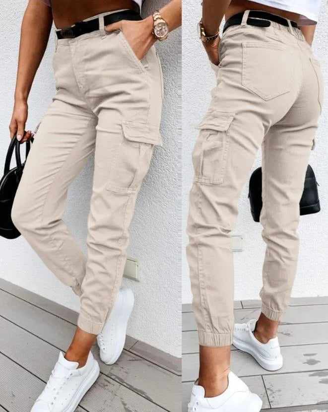 Pantalon Cargo Femme Élégant Haut de Gamme avec Poches Pratiques