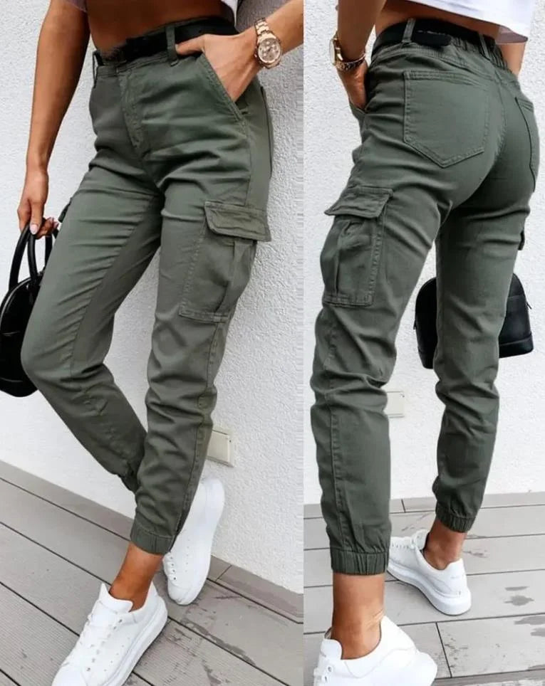Pantalon Cargo Femme Élégant Haut de Gamme avec Poches Pratiques