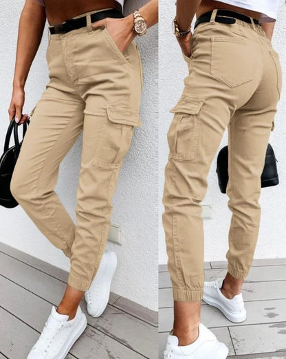 Pantalon Cargo Femme Élégant Haut de Gamme avec Poches Pratiques