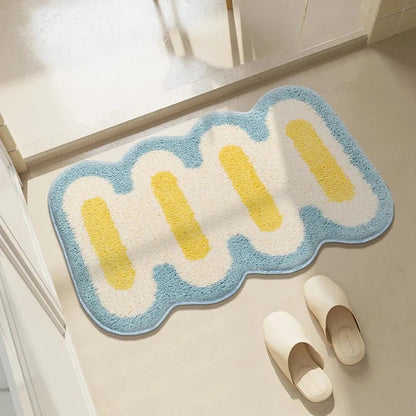 Tapis de Bain Doux Géométrique Antidérapant - LuxeStyle