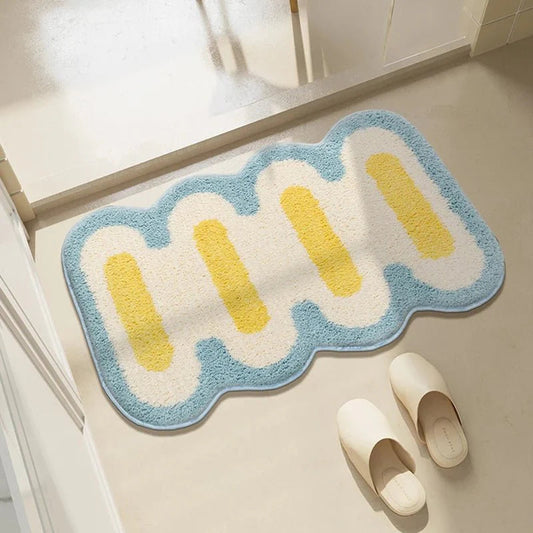 Tapis de Bain Doux Géométrique Antidérapant - LuxeStyle