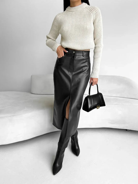 Jupe Longue Élégante Plissée pour Femme - LuxeStyle