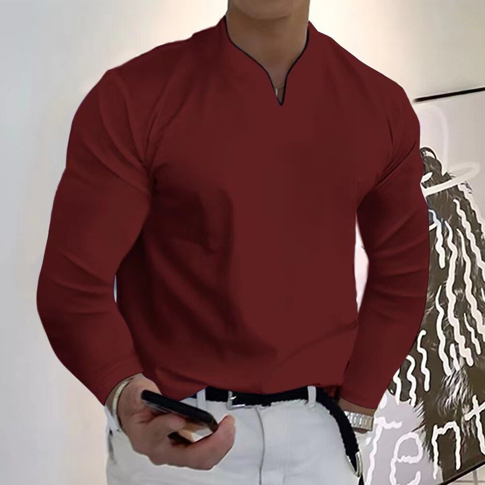 Chemise Homme Élégante à Manches Longues Col Rond