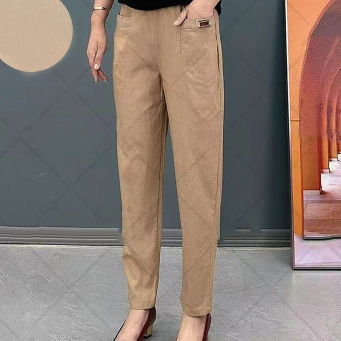 Pantalon Femme Coton Doux - Coupe Décontractée et Durable