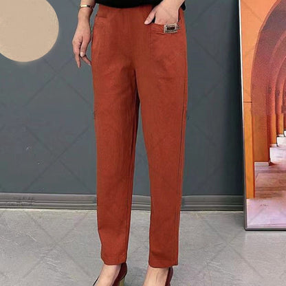Pantalon Femme Coton Doux - Coupe Décontractée et Durable