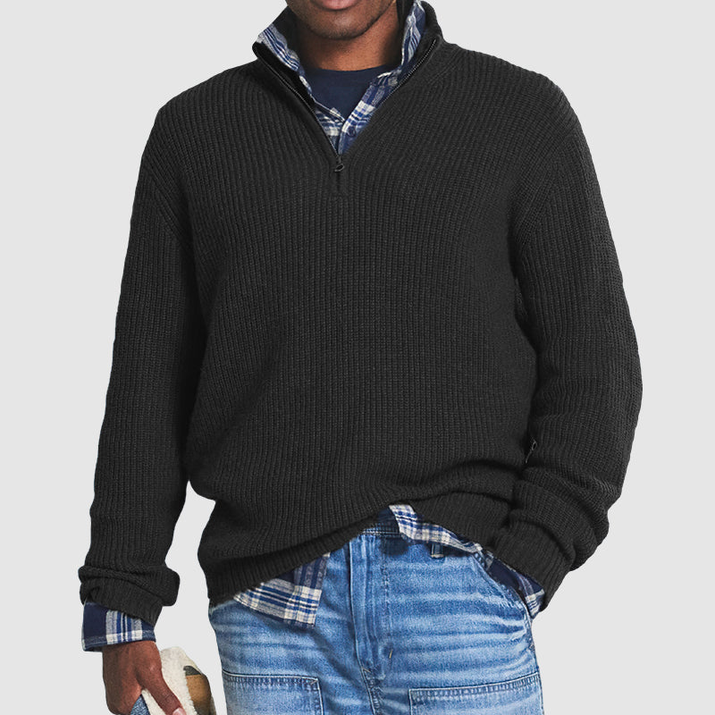 Pull en laine épais à capuche pour homme hiver