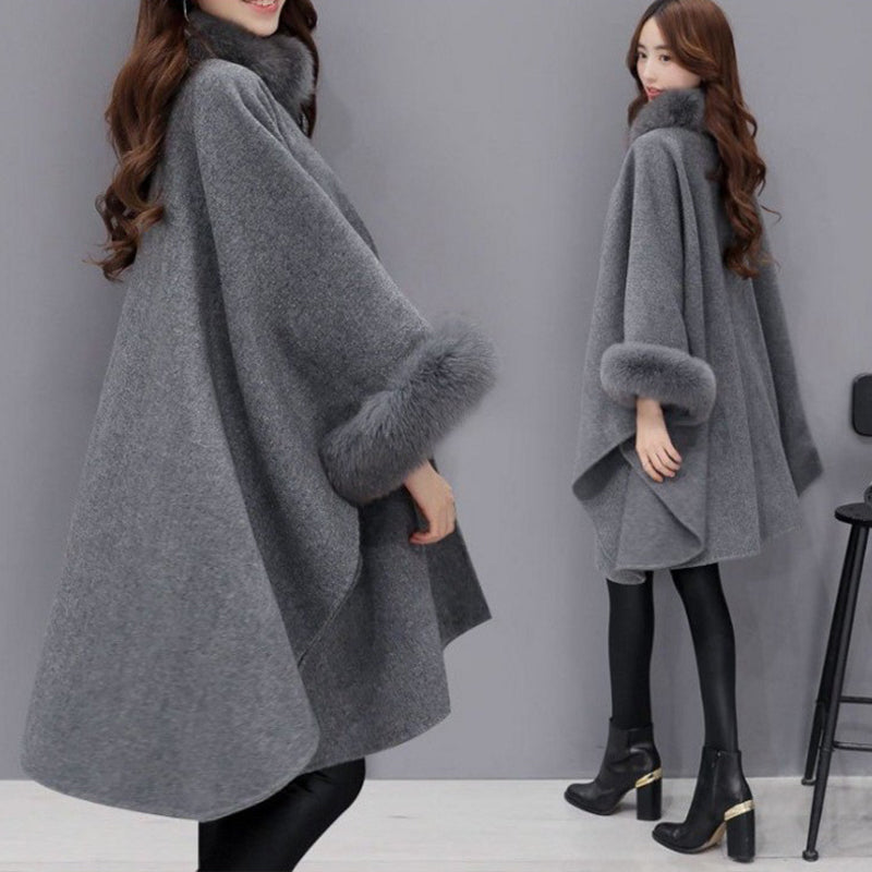 Manteau Femme Élégant Col Vaste pour Automne Hiver
