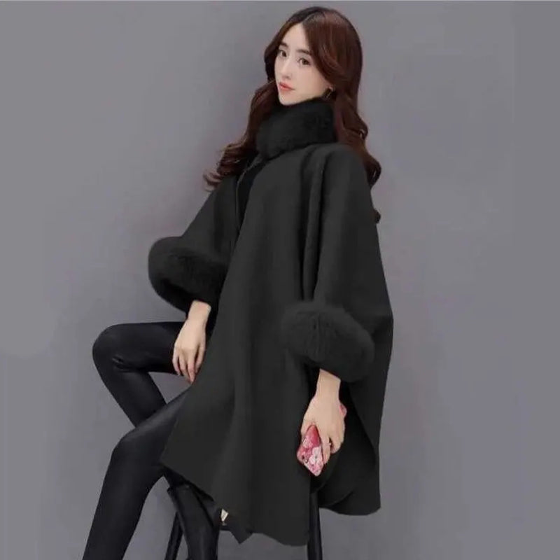 Manteau Femme Élégant Col Vaste pour Automne Hiver - LuxeStyle