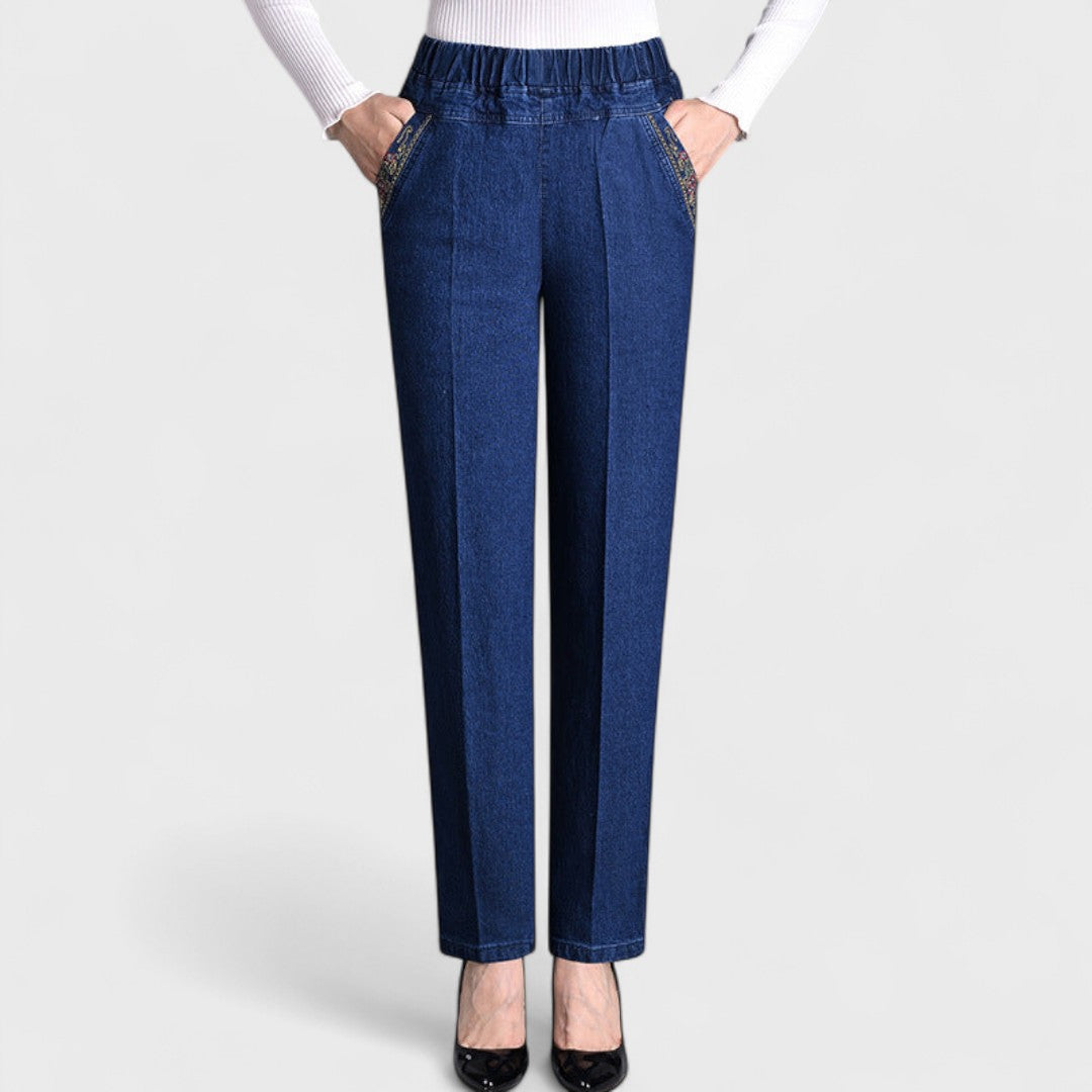 Jean Femme Élastique Confort avec Poches Côté