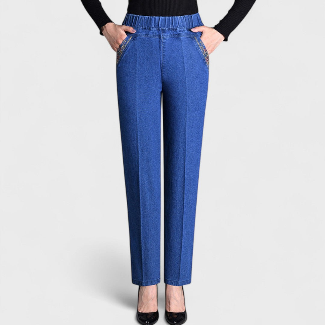 Jean Femme Élastique Confort avec Poches Côté - LuxeStyle