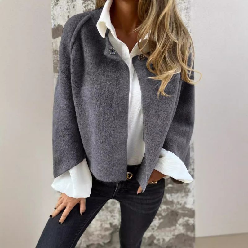 Veste Femme Hivernale en Laine Châle Beige