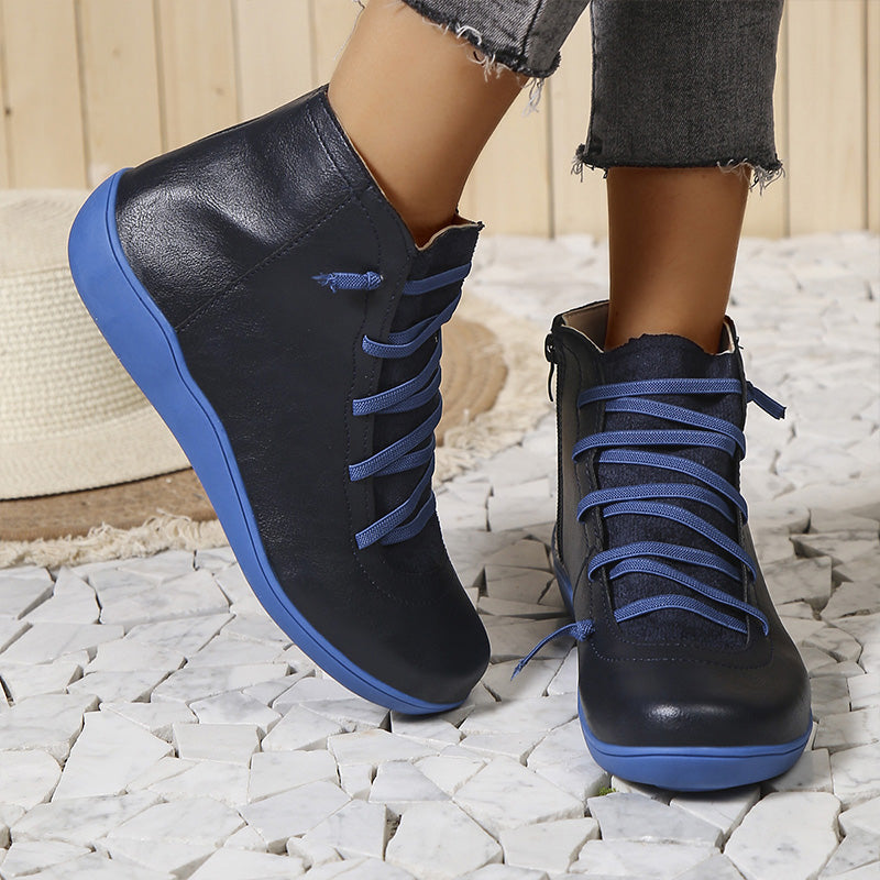 Bottes Cuir Brun à Fermeture Éclair