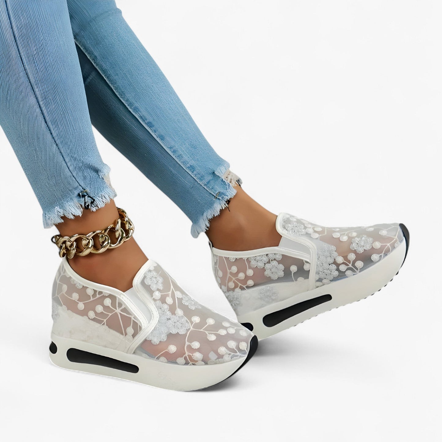 Baskets Féminines à Lacets avec Semelle Confortable