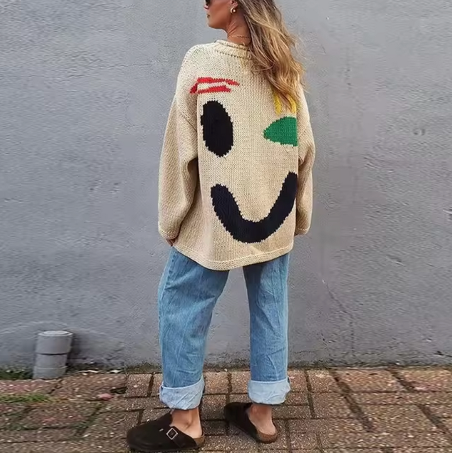 Sweat Femme Décontracté – Pull en Coton Douillet avec Imprimé Joyeux