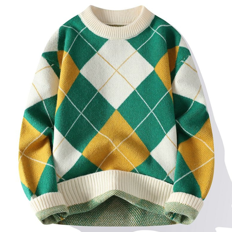 Pull Homme Hiver Chic – Tricot Élégant avec Motif Texturé