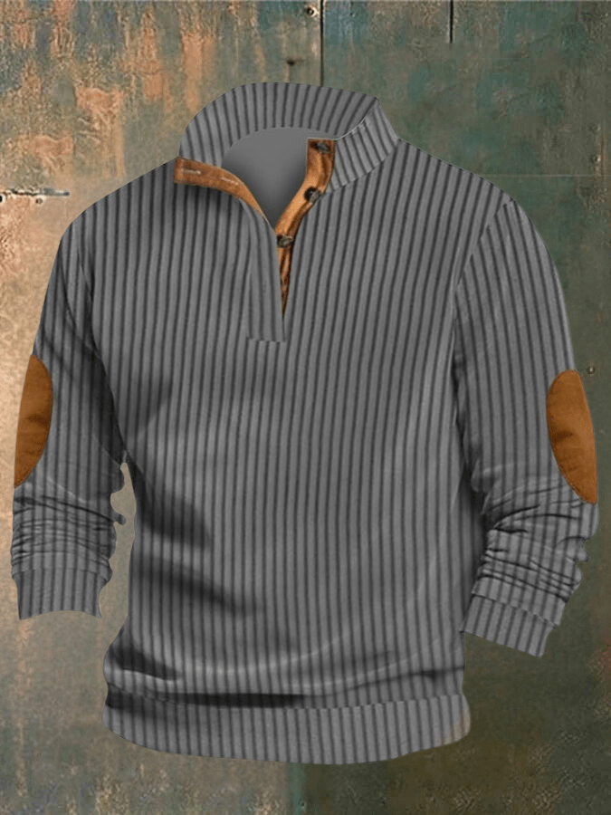 Pull Homme Tricot Noir Marron Élégant