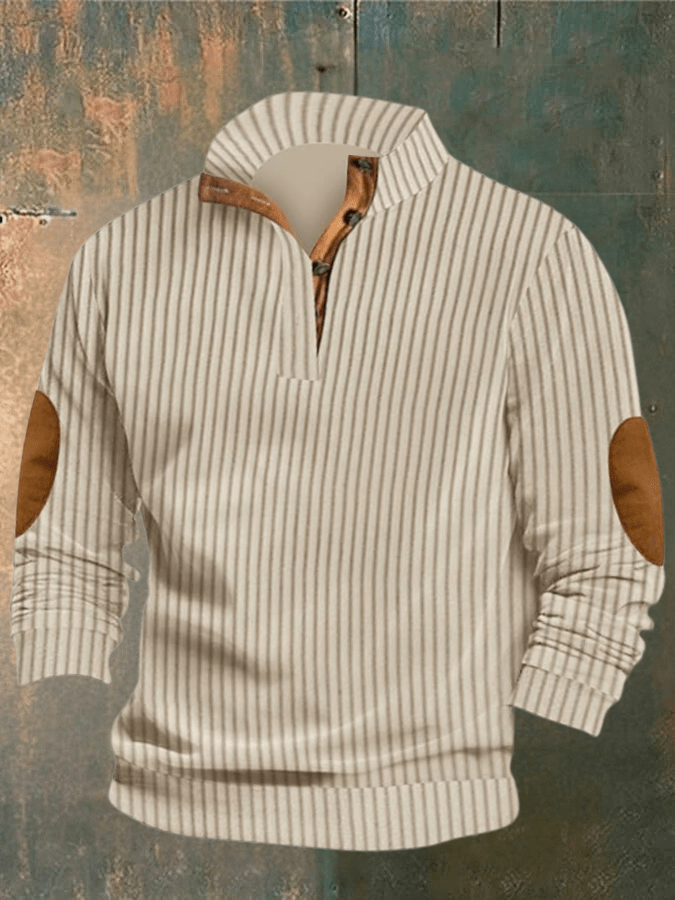 Pull Homme Tricot Noir Marron Élégant