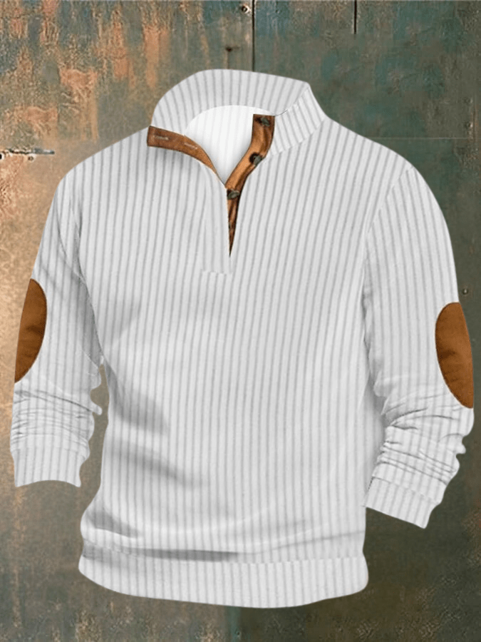 Pull Homme Tricot Noir Marron Élégant