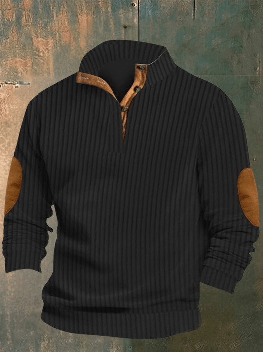 Pull Homme Tricot Noir Marron Élégant - LuxeStyle