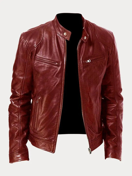 Veste Cuir Homme Élégante - Cuir Imitation Chic avec Coupe Slim & Doublure Confortable - LuxeStyle