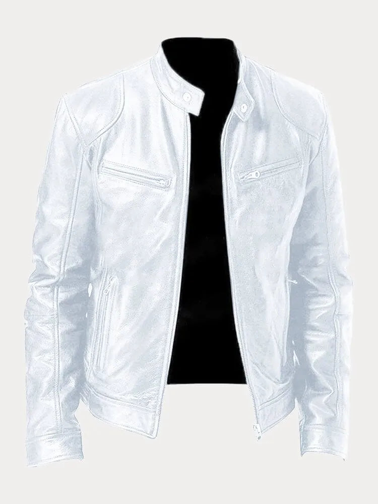 Veste Cuir Homme Élégante - Cuir Imitation Chic avec Coupe Slim & Doublure Confortable